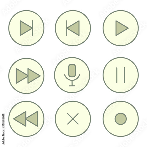 Obraz na płótnie Set of media player buttons w salonie