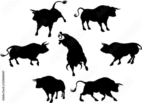 Bull Silhouettes Set photo