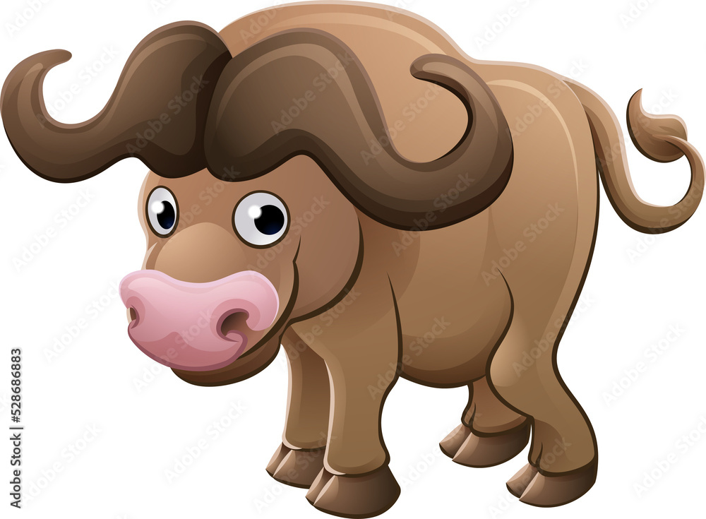 Bison Buffalo Animal Cartoon Character