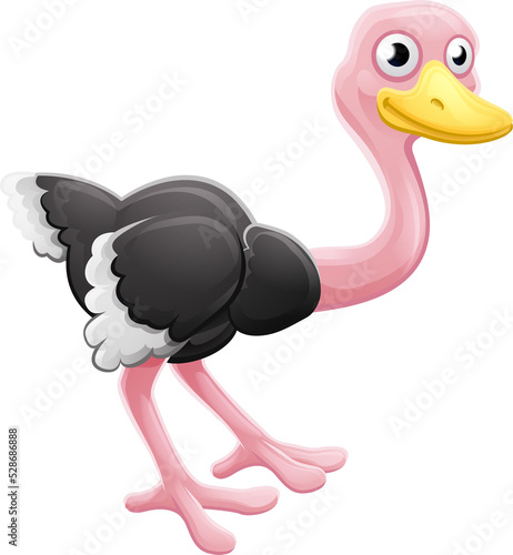 Ostrich Animal Cartoon Char...