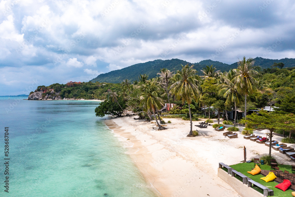 Aerial view of Leela Beach in koh Phangan, Thailand