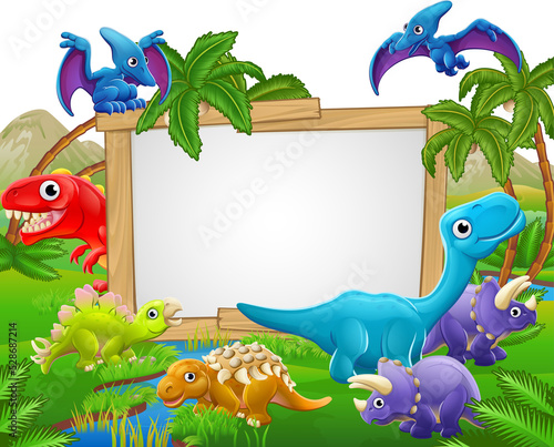 Cartoon Dinosaurs Sign