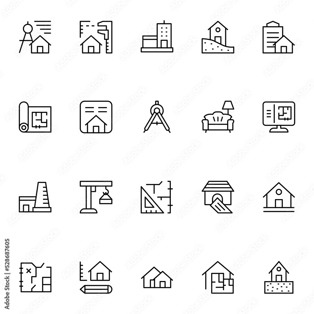 Outline icons for Architecture Outline icons for Architecture