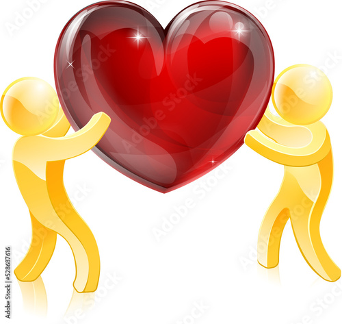 Heart love gold people