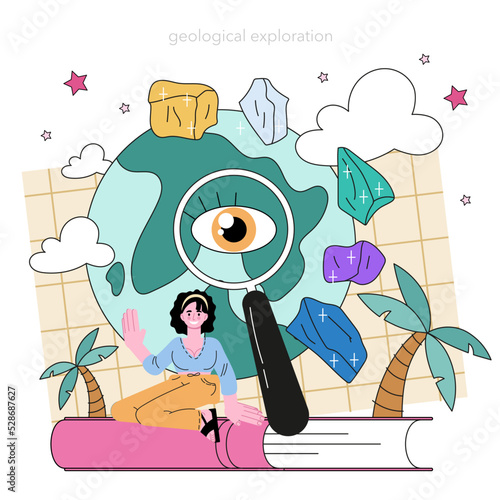 Geochemist concept. Scientist study structure, evolution and dynamics