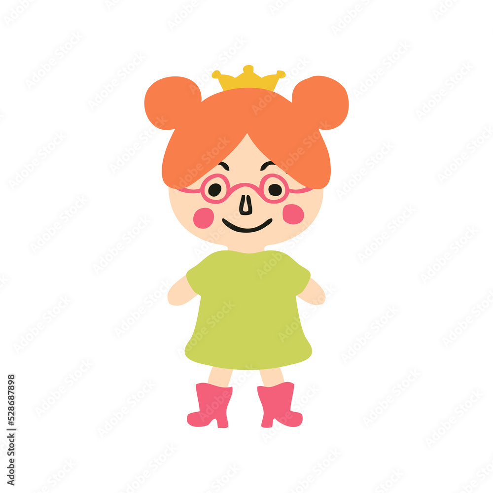 Cute little princess flat isolated vector illustration. Perfect for posters, greeting cards, tee, logo, stickers and print. Cute little princess flat isolated vector illustration. Perfect for posters, greeting cards, tee, logo, stickers and print.