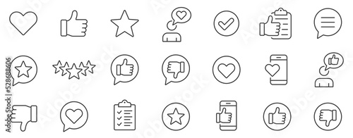 Feedback thin line icons set. Feedback icon. Review icons vector