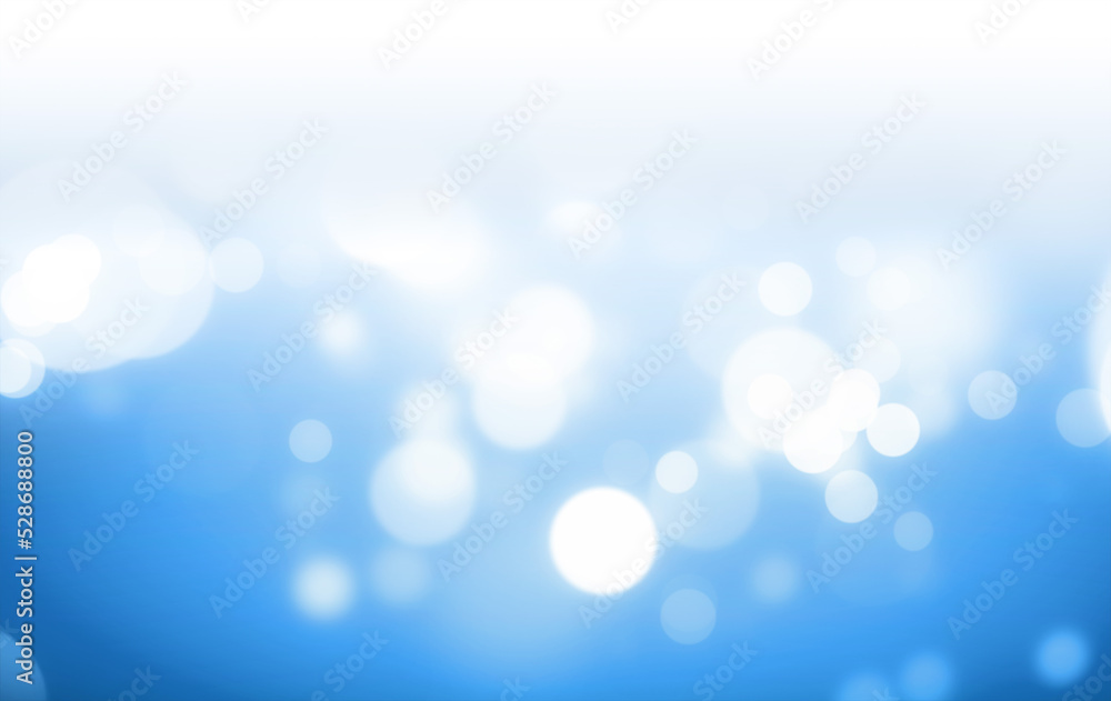 White Bokeh Lights on Blue Gradient Background
