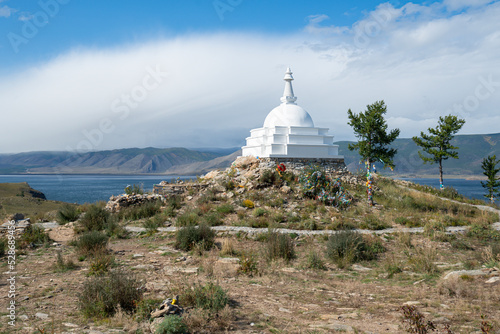 Buddhists, is a sacred stupa. An island in the middle of Baikal. Ogoy