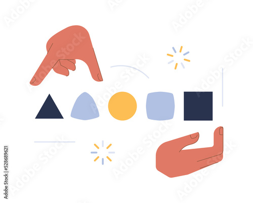 Changes concept. Transformation or evolution metaphor. Transition process