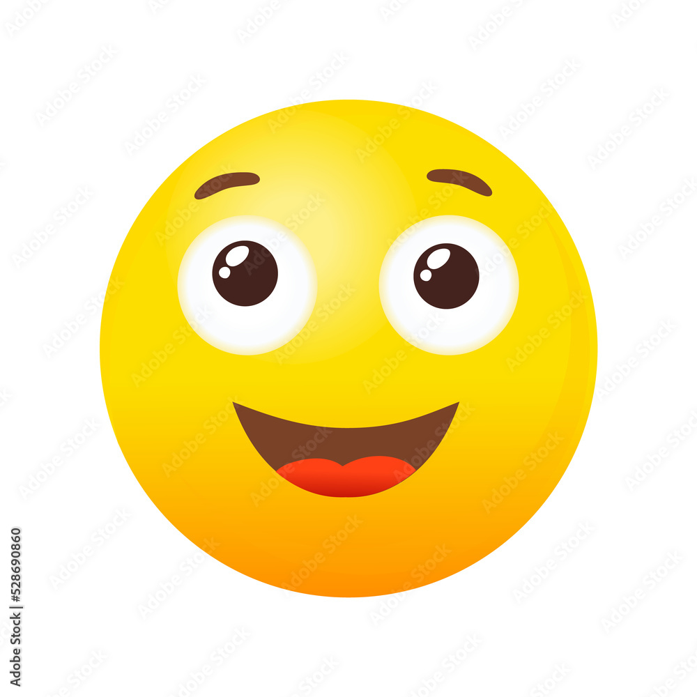 Emoji Pleasantly surprised. Emoticon reaction icon vector Emoji Pleasantly surprised. Emoticon reaction icon vector