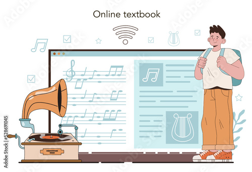 Music school or course online service or platform. Students learn