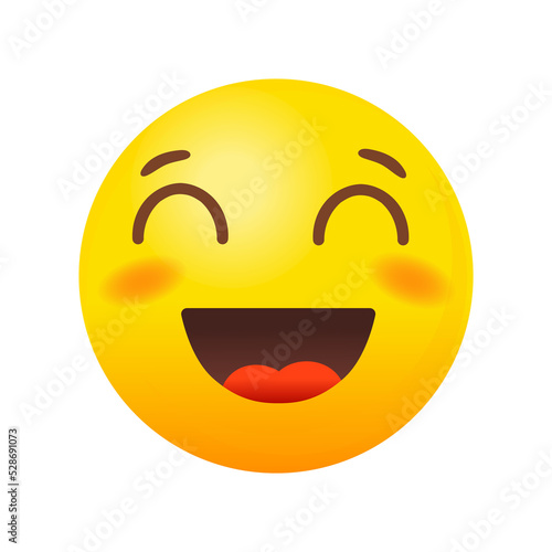 Grinning Emoji with smiling eyes. Happy smile vector