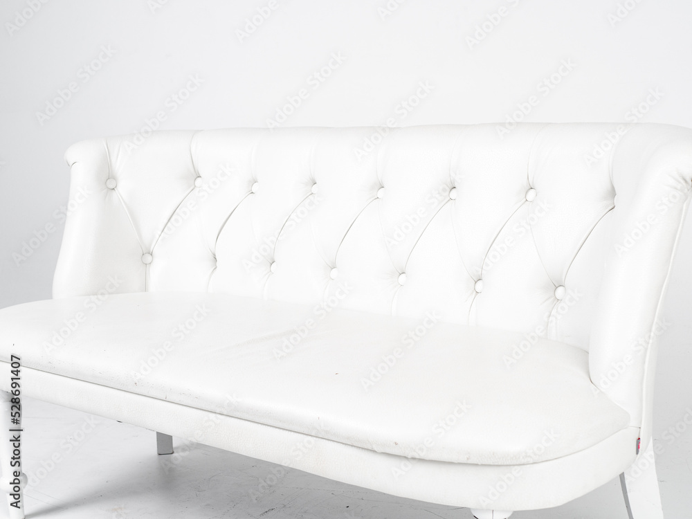 White skin sofa on white background