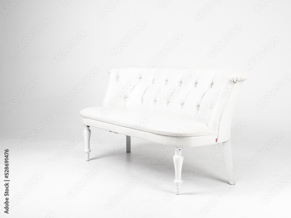 White skin sofa on white background