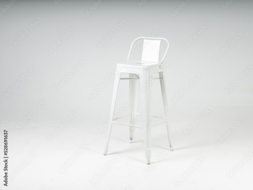 White bar chair on white background