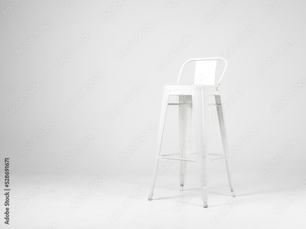 White bar chair on white background