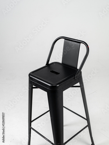 Black bar chairs on white background