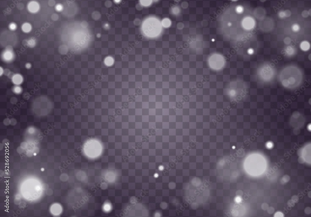 Shining bokeh isolated on transparent background. Glow light effect ...