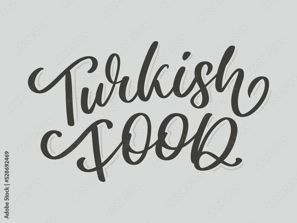 Turkish food letter. Design element. Traditional design. Vector lettering illustration. Healthy meal. Turkish food letter. Design element. Traditional design. Vector lettering illustration. Healthy meal.
