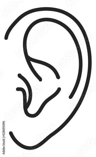 Fotografie Ear icon. Hearing symbol. Human sense sign