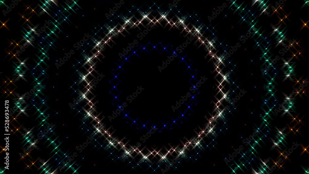 3D colorful lines with dots round shape smooth waves sparkling light effect on black background 3D colorful lines with dots round shape smooth waves sparkling light effect on black background