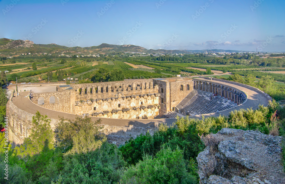 People are visiting The Theatre of Aspendos Ancient City in Antalya