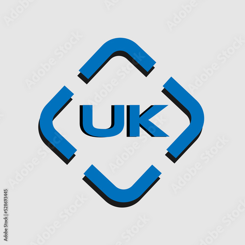 UK letter logo design on background UK creative initials letter logo concept. UK letter design