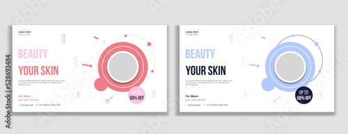 Beauty salon and spa care social media and web banner