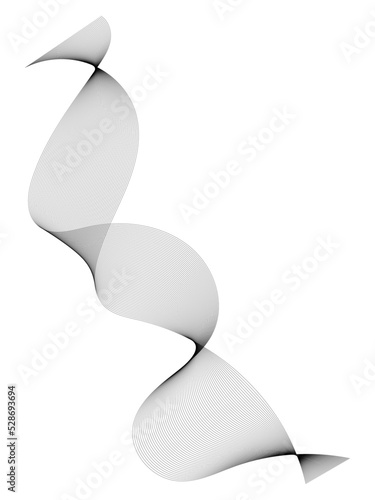 Black abstract wavy curved lines, wave texture. Isolated vector illustration, transparent background. Tech, business, science concept. Asset for banner, overlay, collage, montage.