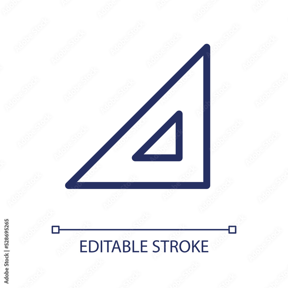 Rectangle ruler pixel perfect linear ui icon. Mathematical instrument. Geometric tool. GUI, UX design. Outline isolated user interface element for app and web. Editable stroke. Arial font used Rectangle ruler pixel perfect linear ui icon. Mathematical instrument. Geometric tool. GUI, UX design. Outline isolated user interface element for app and web. Editable stroke. Arial font used