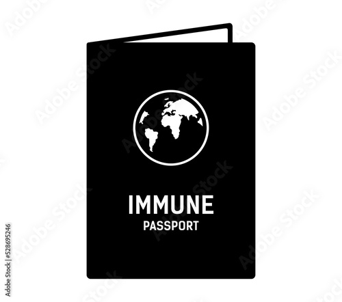 Vaccine passport icon. vaccination certificate against covid-19.