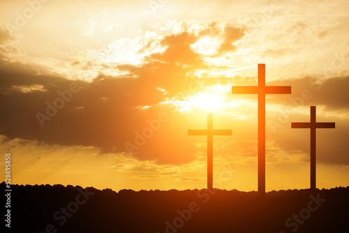 Good Friday concept. Cross on sky background.
