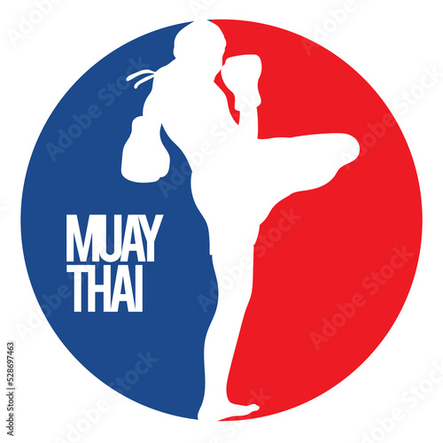 Muay Thai kickboxing kickboxer boxing men. Sport Illustration