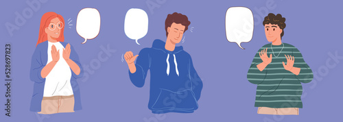 Conversation People & Talk. Youth lifestyle. Vector Illustration Style