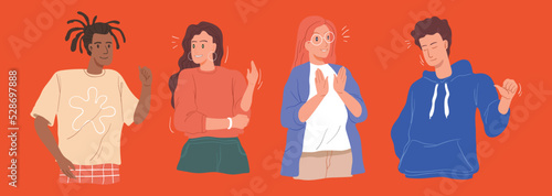 Conversation People & Talk. Youth lifestyle. Vector Illustration Style