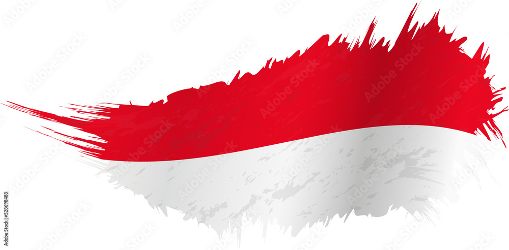 Flag of Monaco in grunge style with waving effect. Flag of Monaco in grunge style with waving effect.