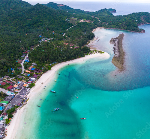 Aerial view of Malibu beach in Koh Phangan, Thailand