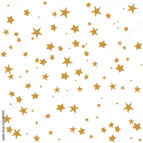 Seamless background with golden stars on white. Christmas or New Year pattern. Festive wrap