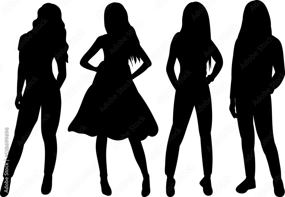 fashion women silhouette isolated, vector fashion women silhouette isolated, vector