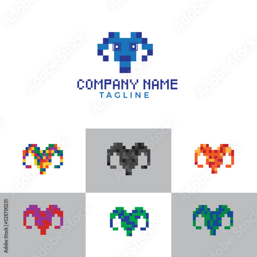 goat NFT logo template, goat tech logo template
