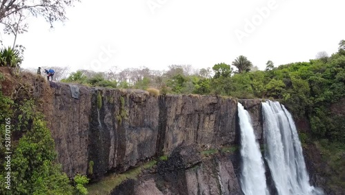 cachoeira da fumaça, em Uberlandia, Minas Gerais, no Brazil, aqui ela estava mais vazia proporcionando voos lindos de drone, mostrando a grandeza de sua queda de agua photo