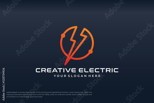 gradient electric logo design templates