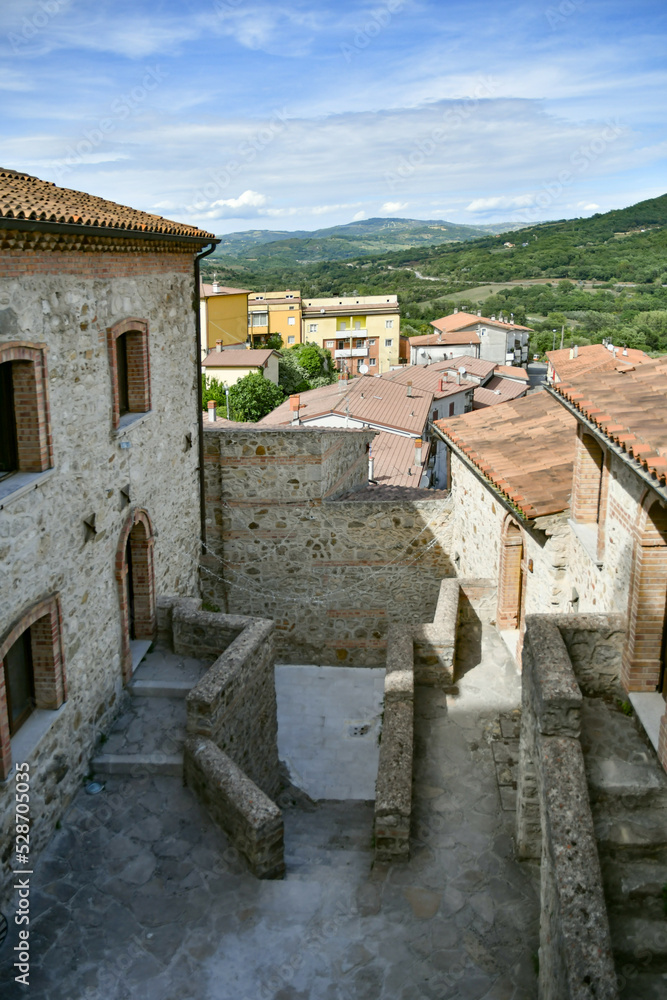 Old houses in Quaglietta, a medieval village in the province of Salerno, Italy.