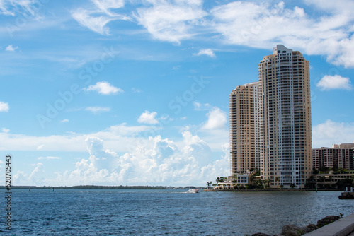 Bayfront Park in Miami, Florida. Building near the ocean #528705443