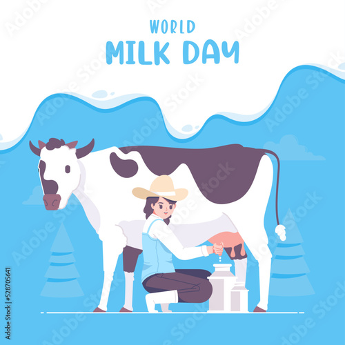 hand drawn milk day illustration background
