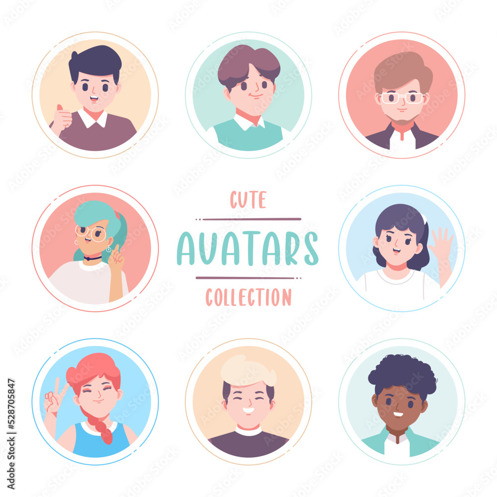 flat design avatar collection vector template flat design avatar collection vector template