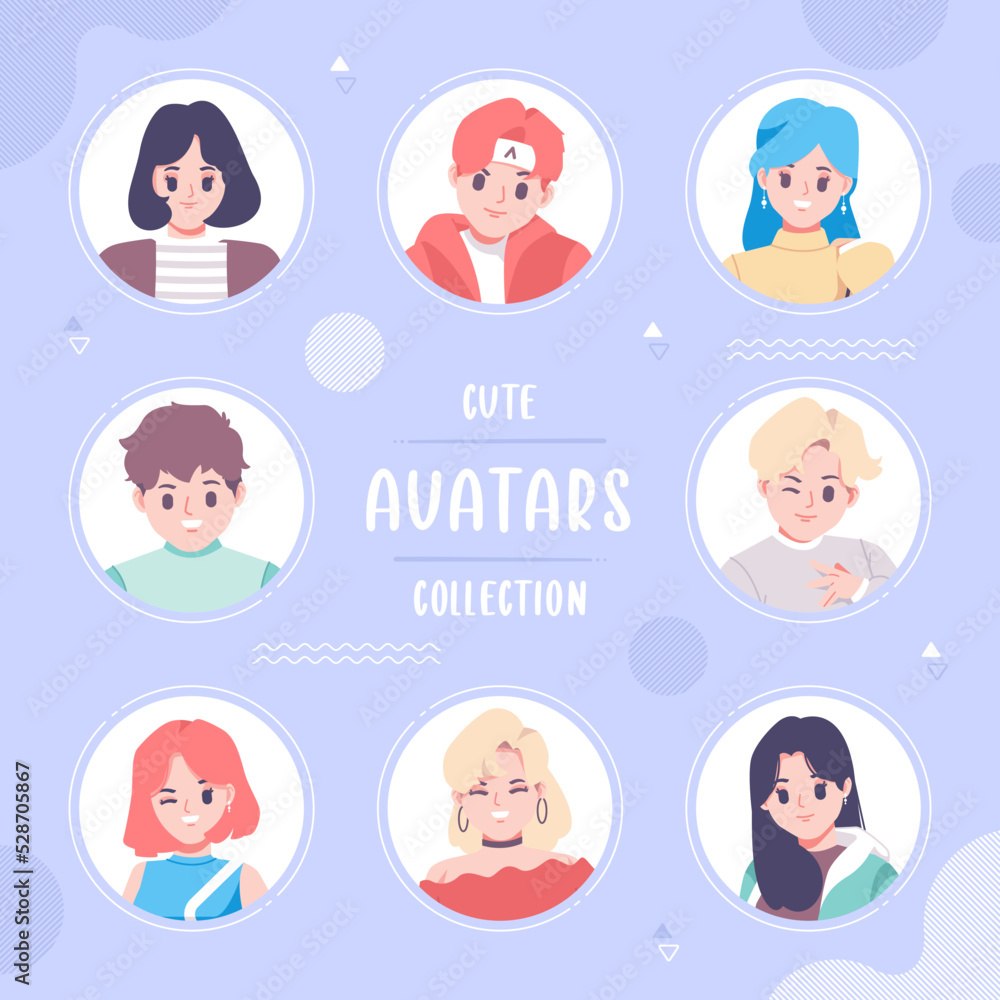 flat design people avatar vector template flat design people avatar vector template