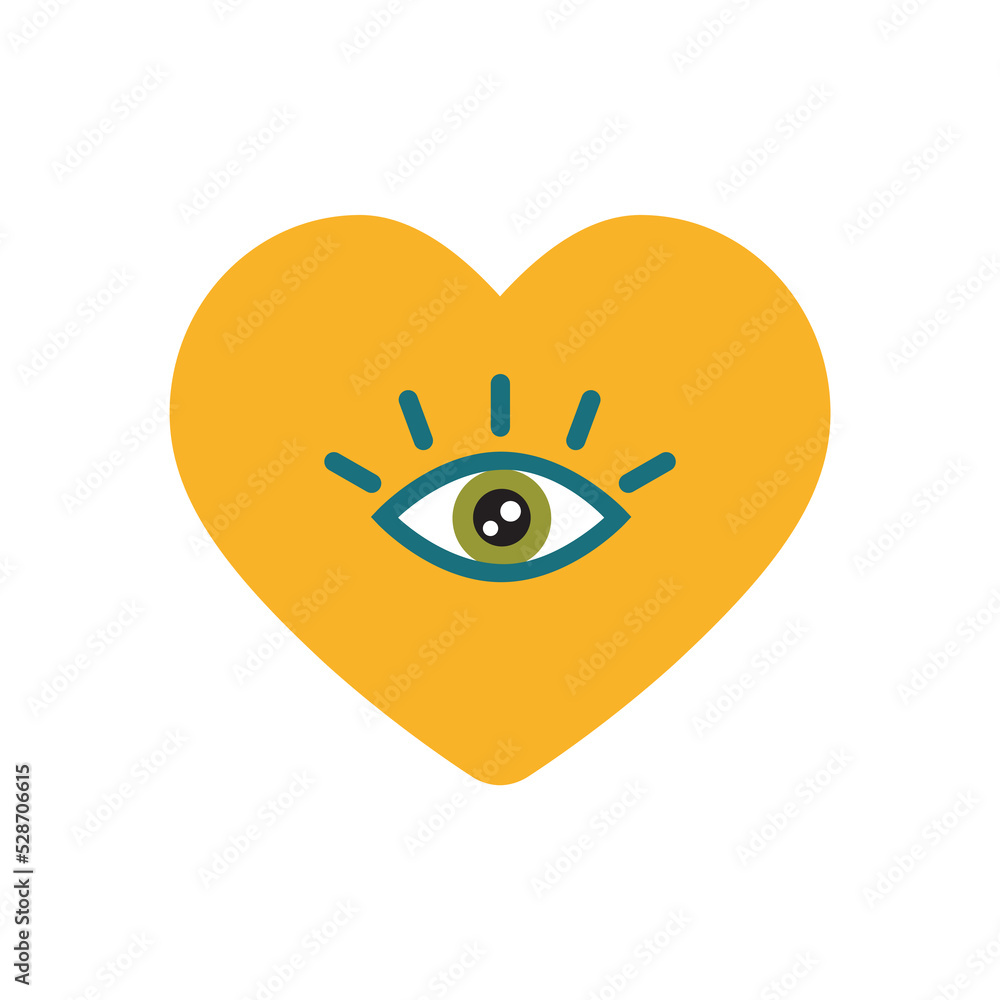 Heart retro eye love icon symbol Heart retro eye love icon symbol