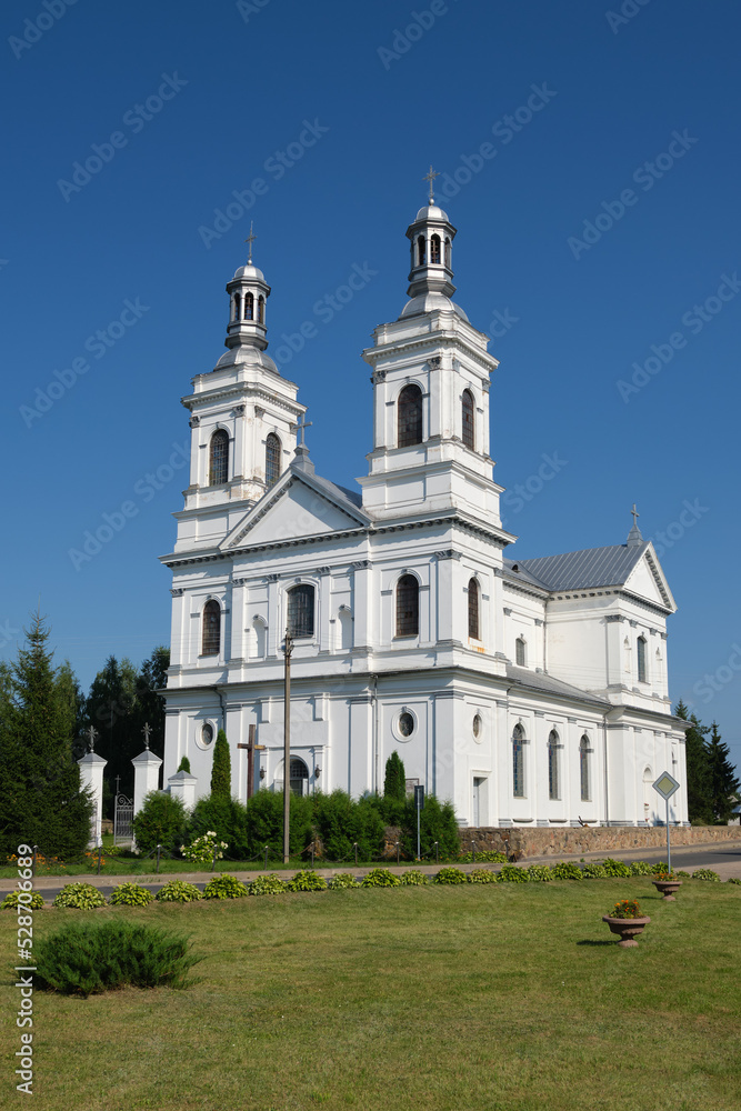 The old ancient catholic church of St Andrew the Apostle in Lyntupy, Vitebsk region, Belarus.